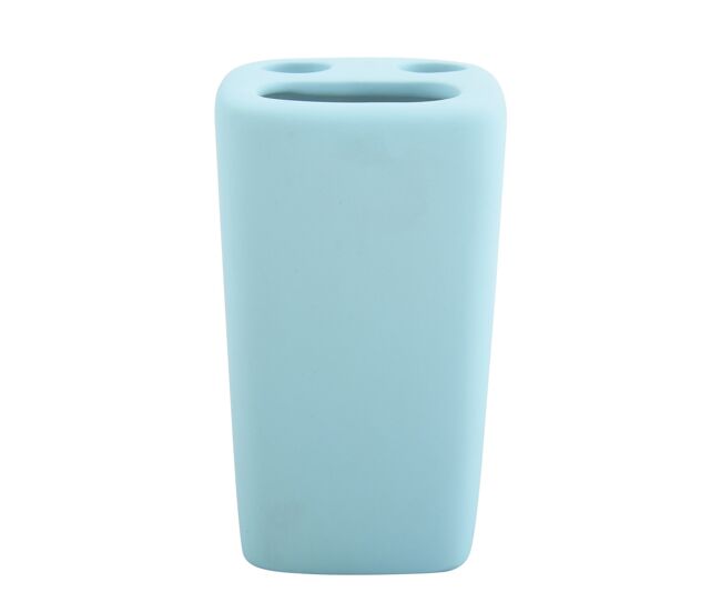 Vaso de cerâmica do haiti para escova de dentes, bleu claro - msv.