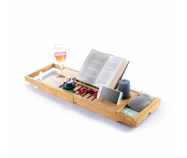 Bandeja de bambu extensível para banheira trayth innovagoods
