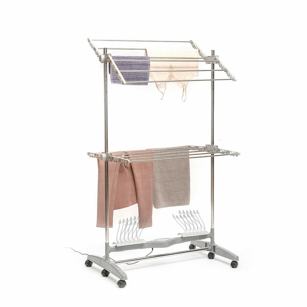 Estendal de roupa elétrico dobrável com fluxo de ar natural dryllon innovagoods 24 w 12 barras
