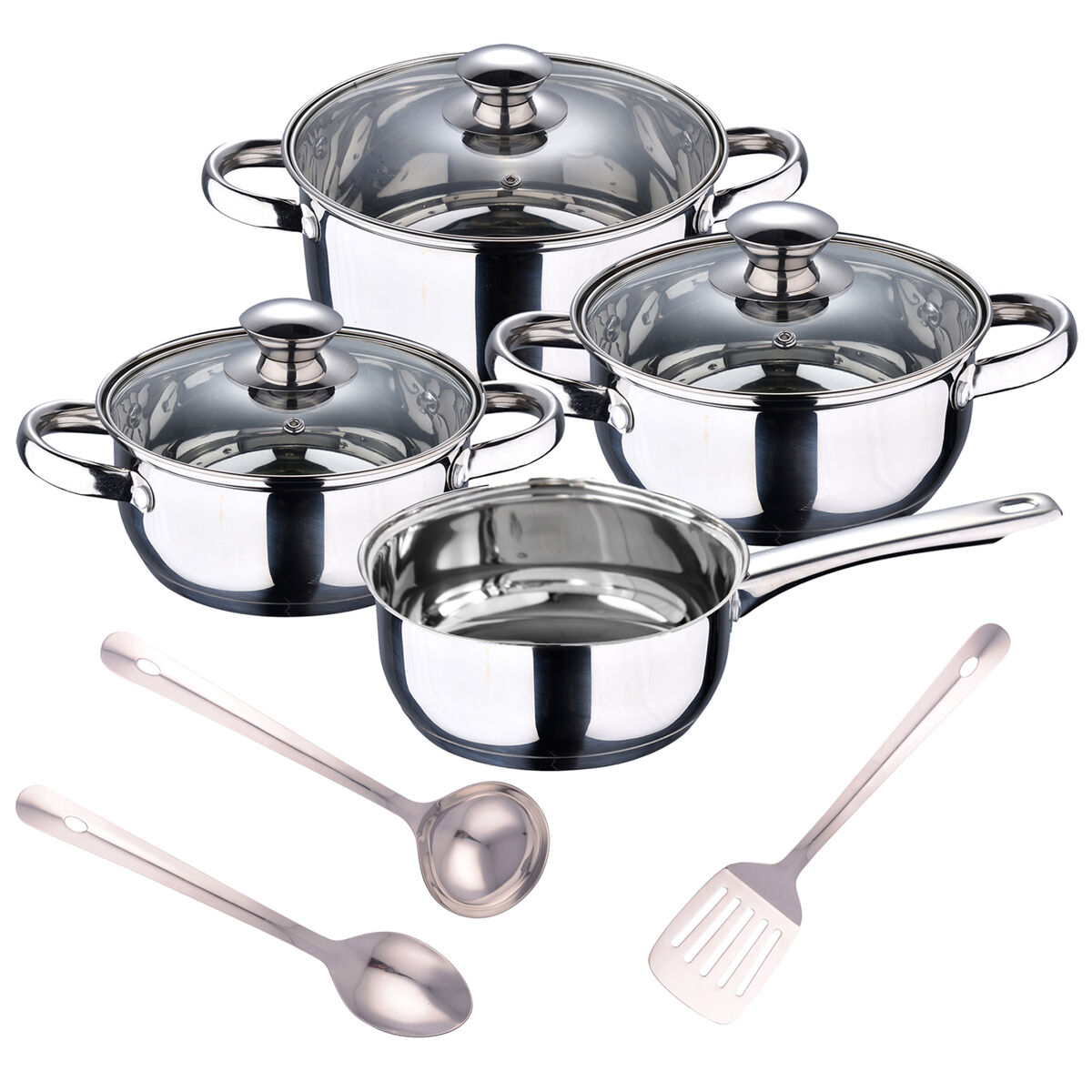 7 peças san ignacio em aço inoxidável + conjunto de 3pcs utensílios de cozinha em aço inoxidável