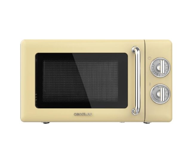 Cecotec proclean 3110 retro yellow micro-ondas mecânico com grill de 20 l e 700 w.