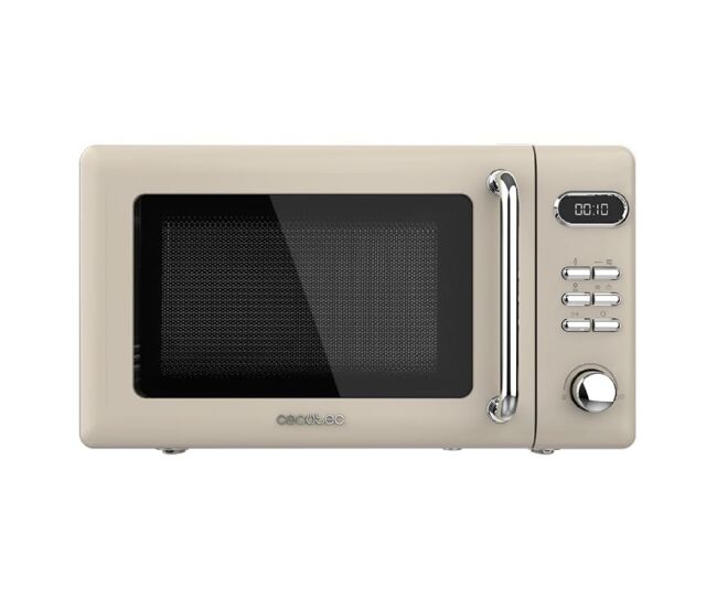Cecotec proclean 5110 retro beige micro-ondas digital com grill de 20 l e 700 w.
