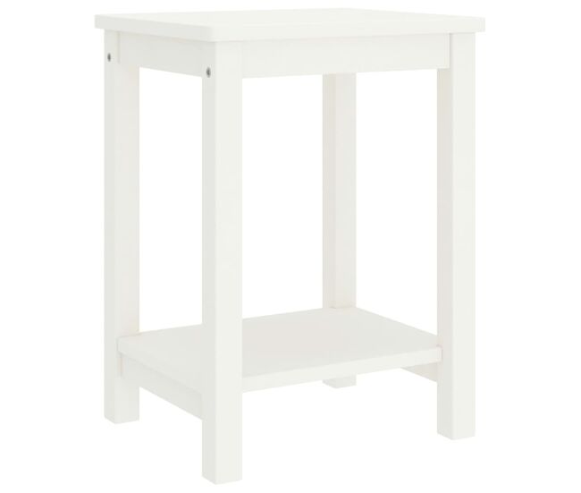 Vidaxl mesa de cabeceira 35x30x47 cm madeira de pinho maciça branco