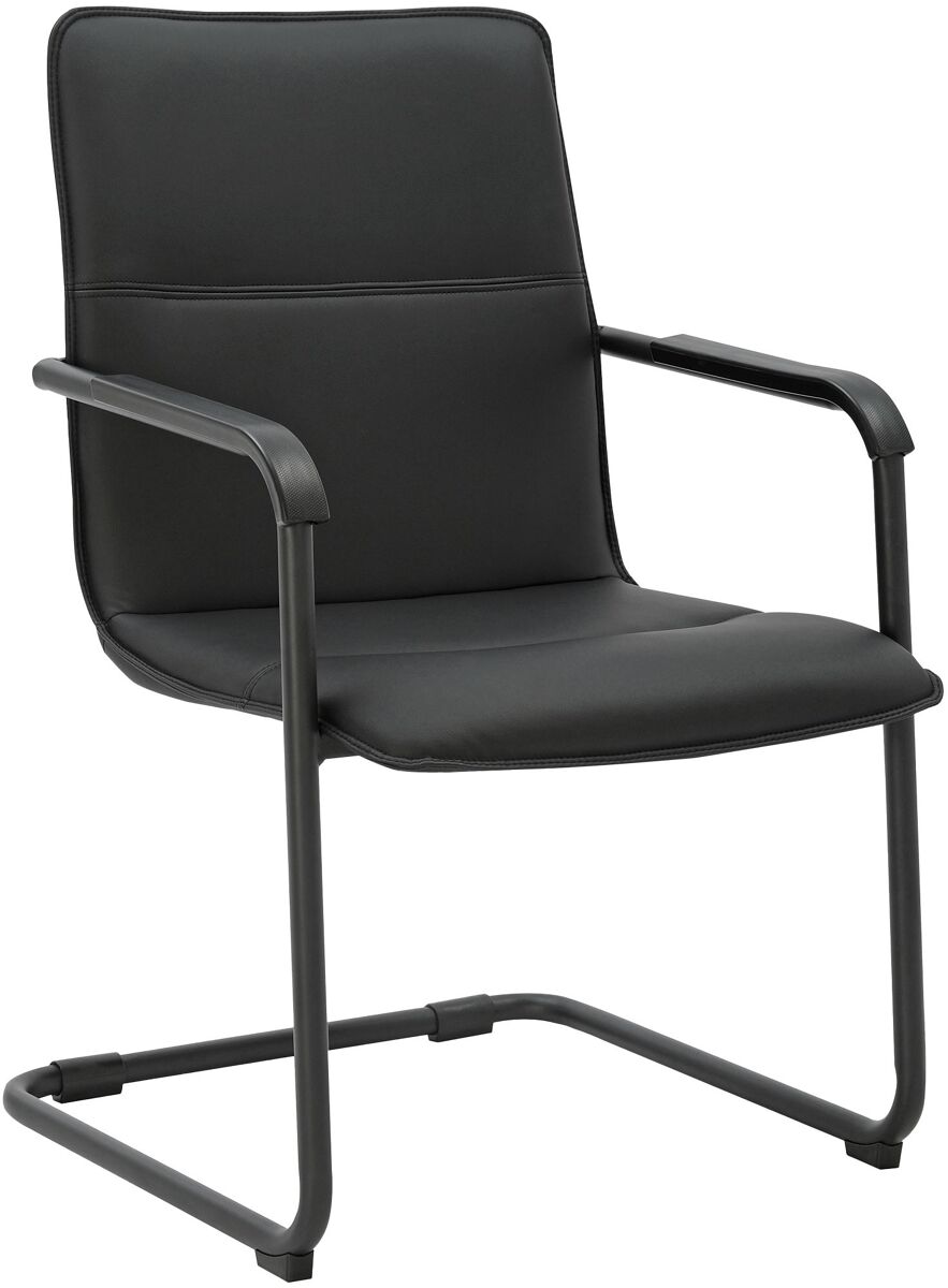 Silla voladiza seattle de piel sintetica simil cuero negro/negro 59x57x92 cm