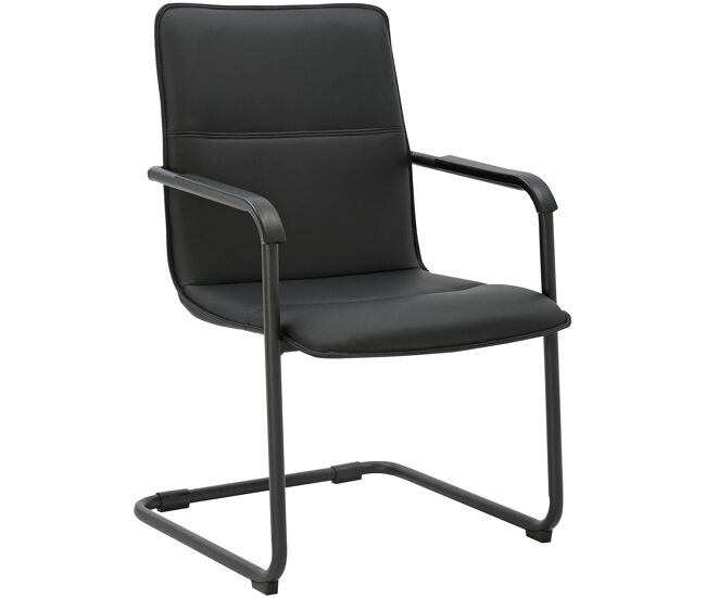 Silla voladiza seattle de piel sintetica simil cuero negro/negro 59x57x92 cm