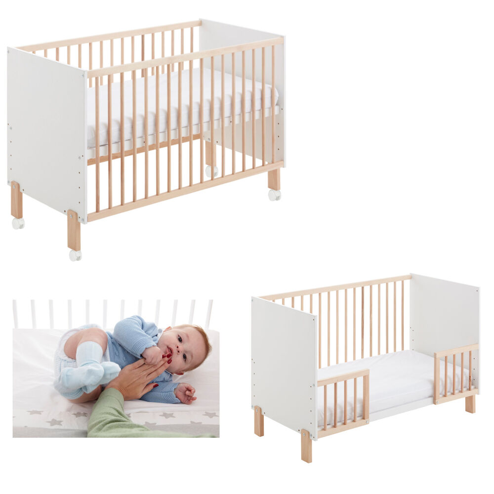 Berço de co-sleeping Umami + grades de proteção + 4 rodas