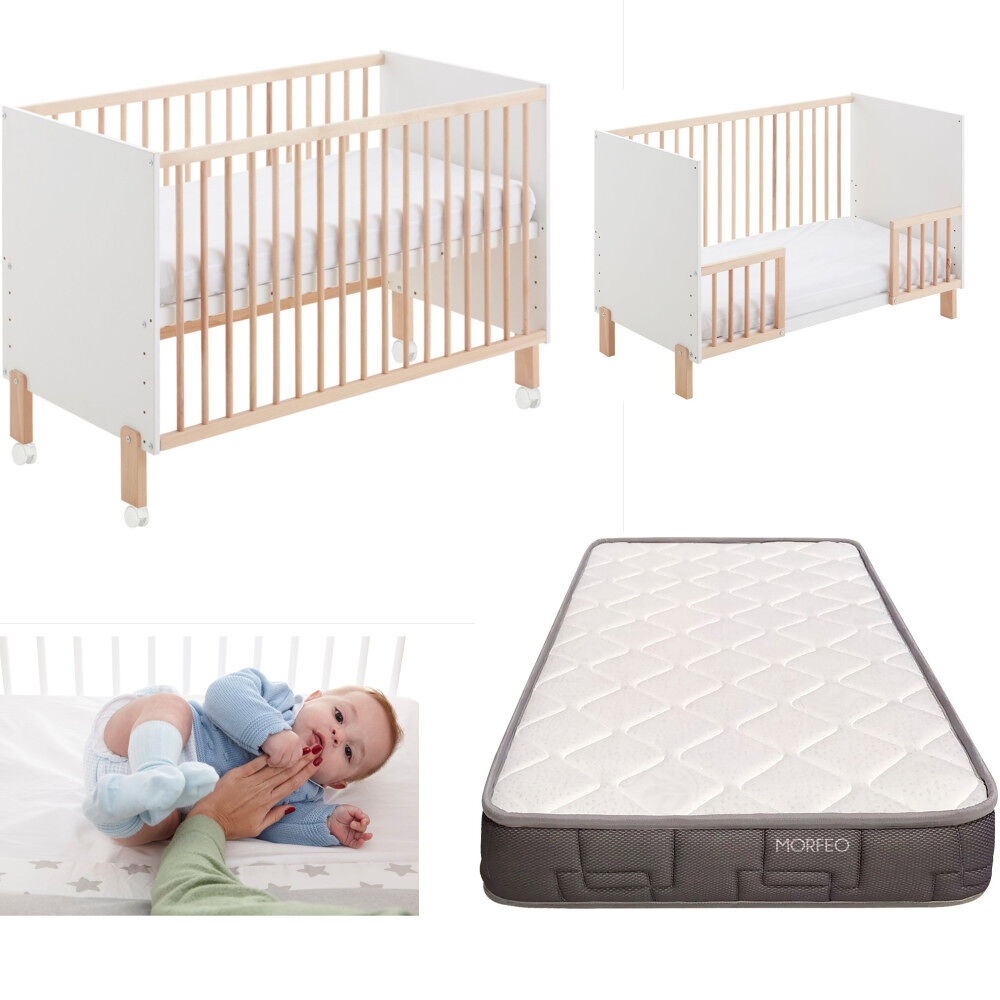 Berço de co-sleeping Umami com colchão, grades e rodas