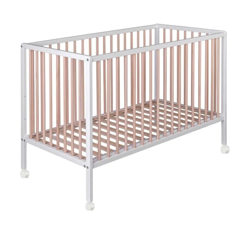 Berço laponia laponia com base de ripas de faia + 4 rodas