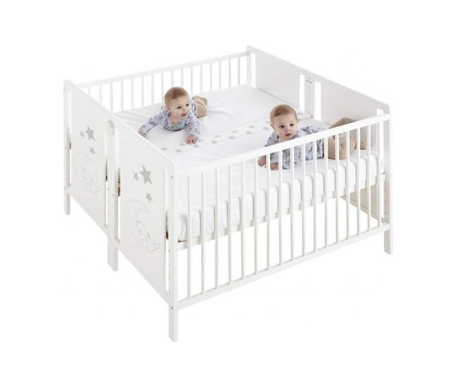 Berço para gêmeos indi (2 berços) + kit gemelar para unir os dois berços