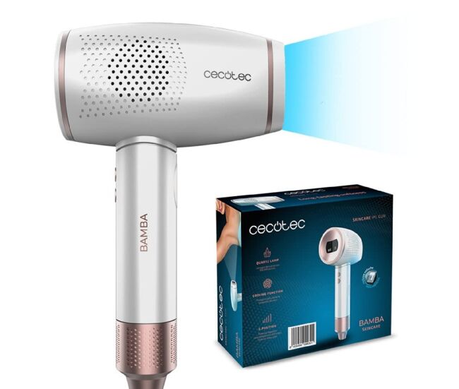 Cecotec depiladora ipl de pistola compacta com lâmpada de quartzo e 500.000 impulsos.