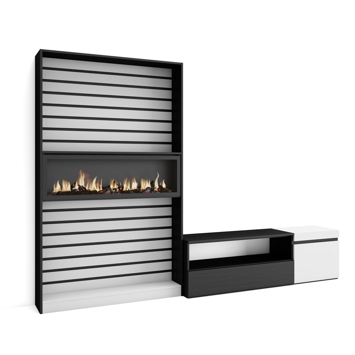 Conjunto de móveis tv, mobiliário sala de estar, 260x35x186cm, para televisores até 65