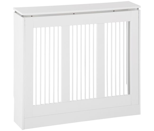 Homcom cobertura de radiador branca 90x18x84 cm cobertura de radiador de mdf desenho moderno para sala de estar dormitório branco