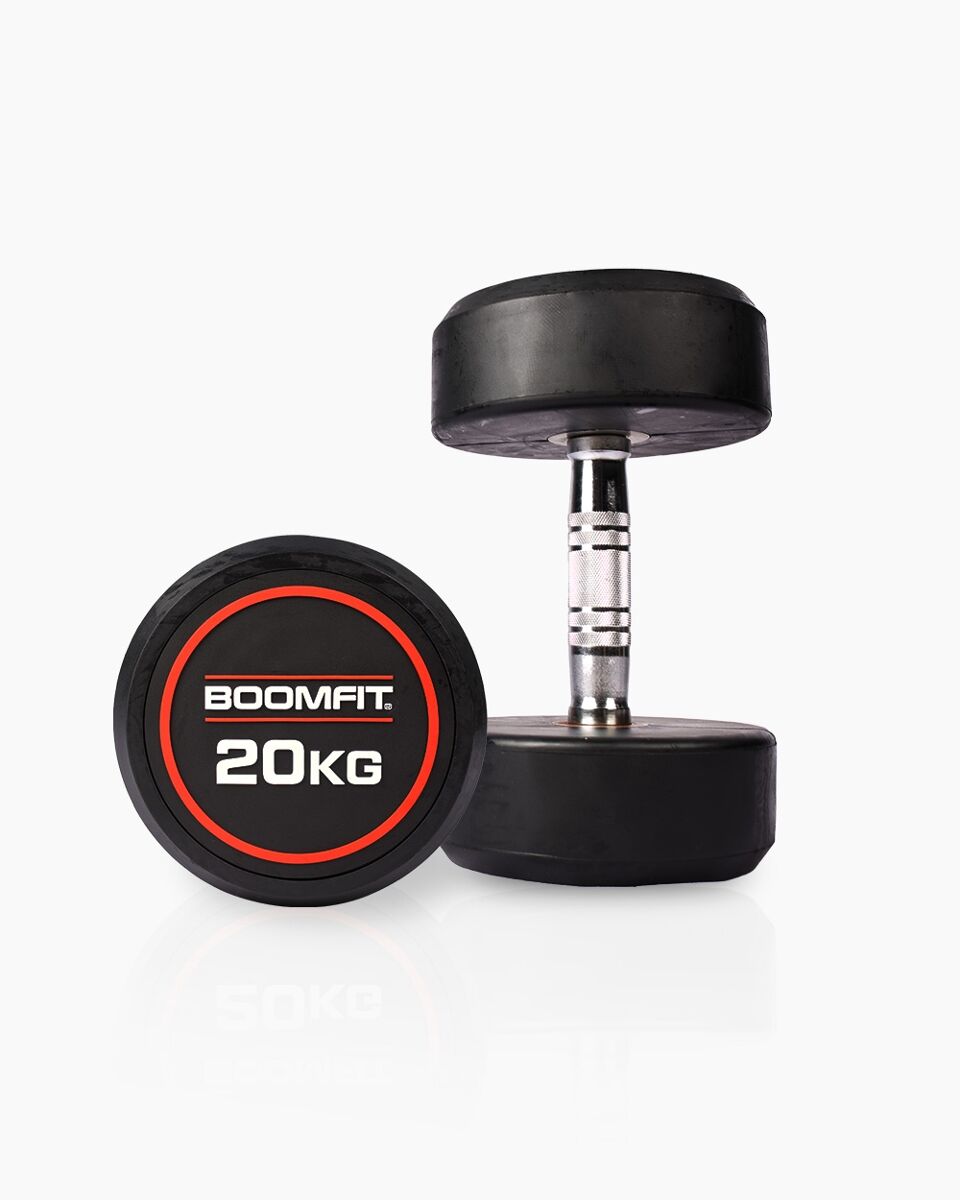Halteres redondos de musculação 20kg (par) - boomfit