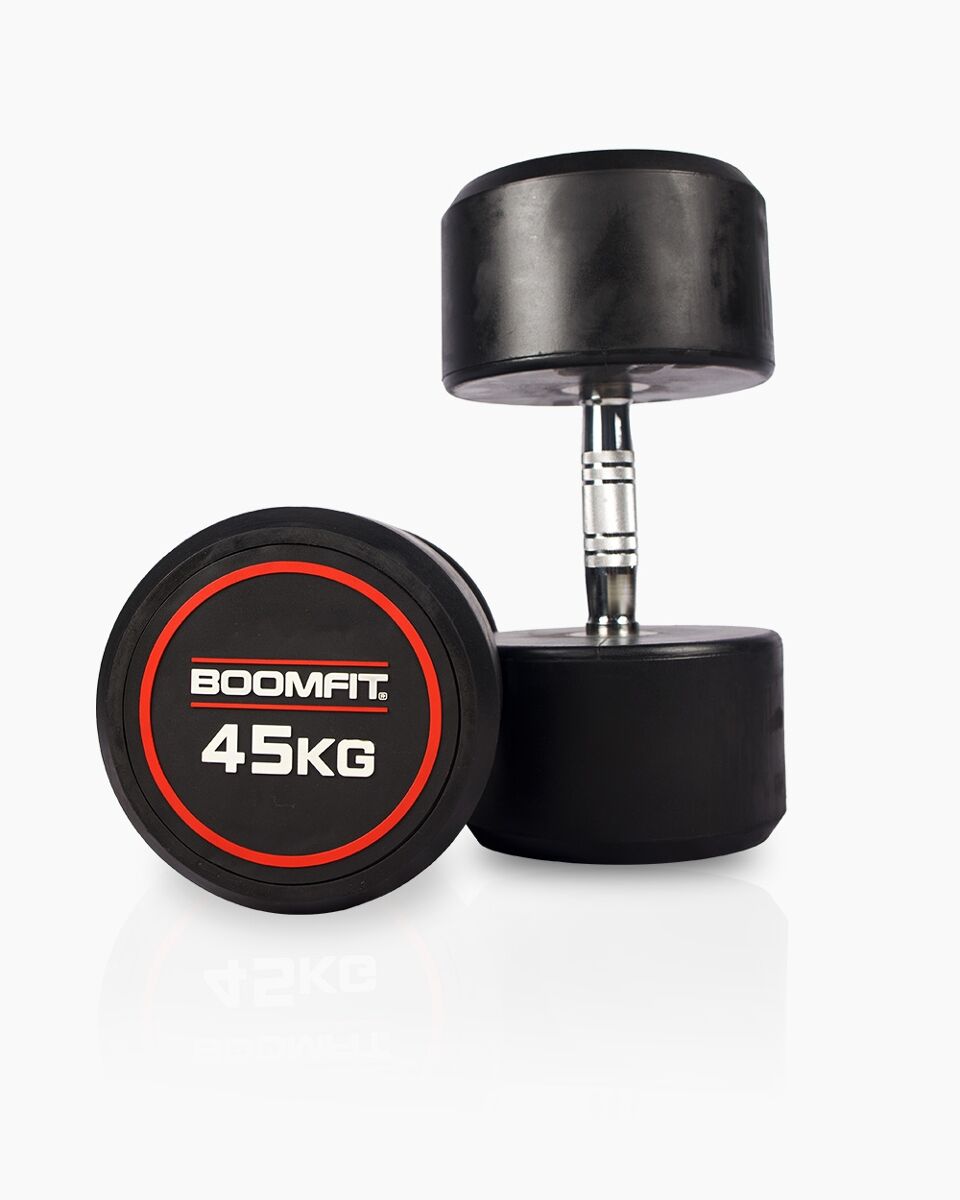 Halteres redondos de musculação 45kg (par) - boomfit