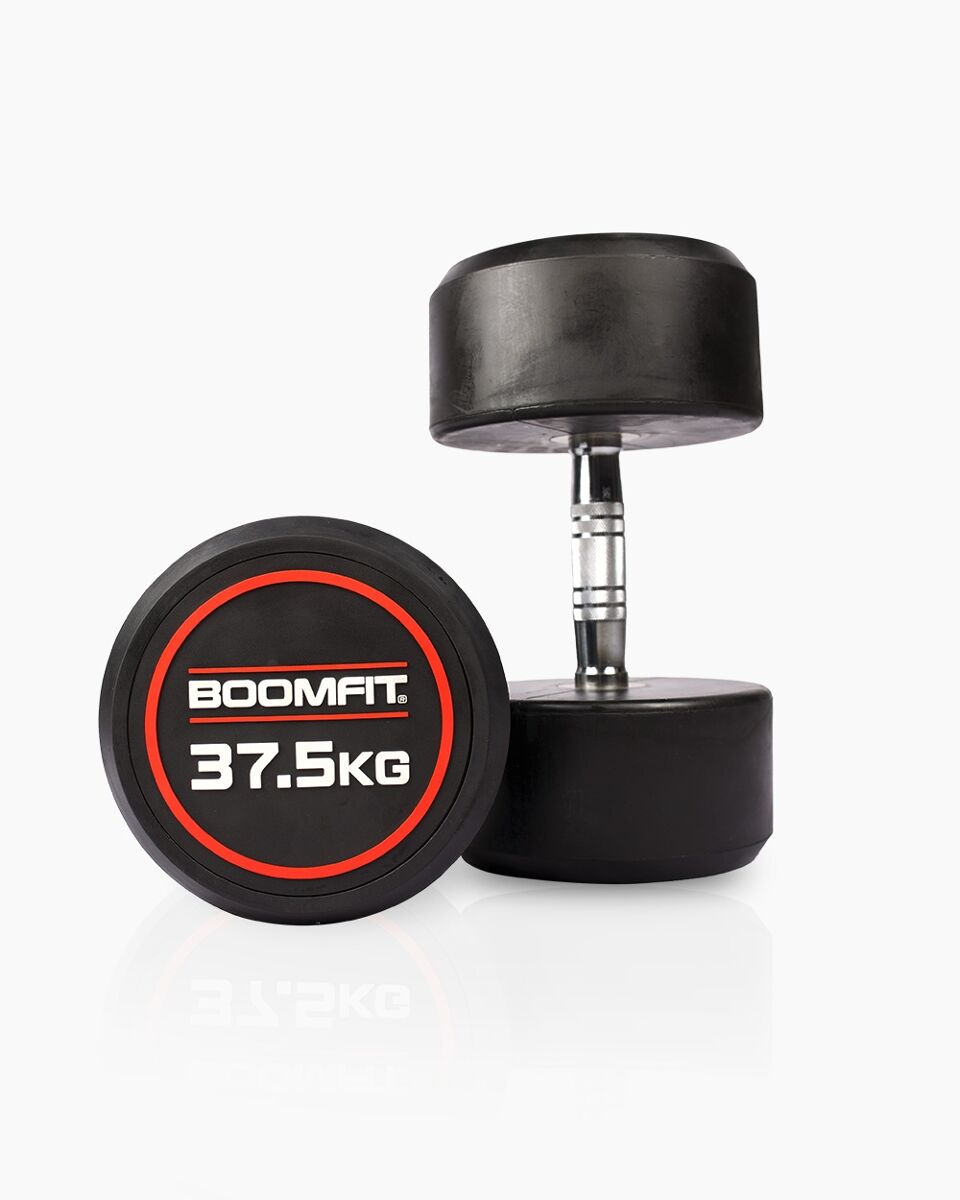 Halteres redondos de musculação 37,5kg (par) - boomfit