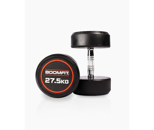 Halteres redondos de musculação 27,5kg (par) - boomfit