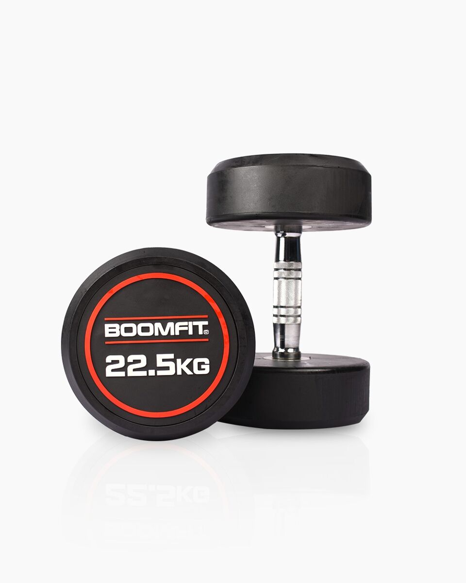 Halteres redondos de musculação 22,5kg (par) - boomfit