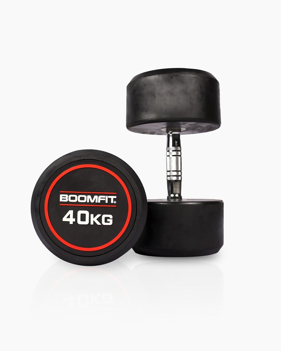 Halteres redondos de musculação 40kg (par) - boomfit