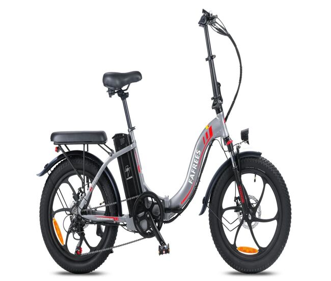 Fafrees f20: bicicleta elétrica com motor de 250w, bateria de 576wh e autonomia de 70km, freios a disco, cor cinza