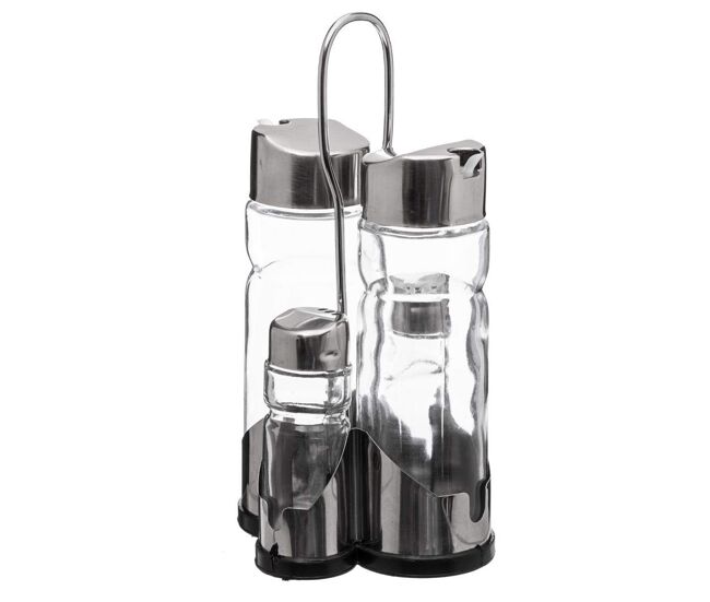 Saleiro com tampa secret de gourmet multicolor transparente vidro aço inoxidável