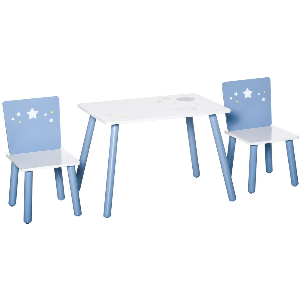 Homcom conjunto de mesa infantil e 2 cadeiras de madeira mesa com cadeiras para crianças de 2-4 anos mesa 60x40x43 cm e cadeiras 28x26x48 cm para