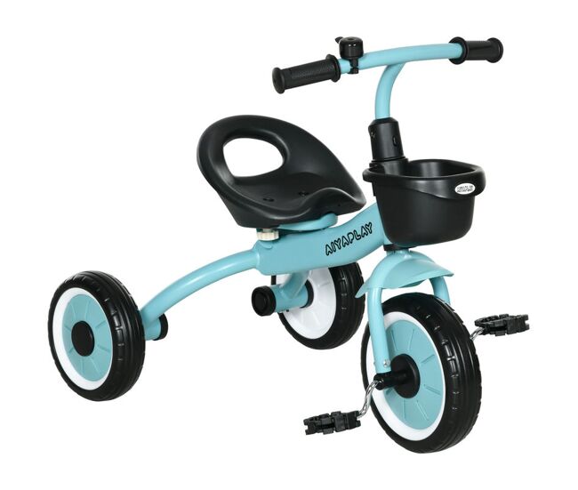 Aiyaplay triciclo para crianças de 2 a 5 anos triciclo infantil com assento ajustável cesta buzina e pedais e 3 rodas carga máxima 25 kg 70,5x53x58 cm