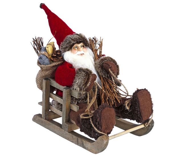 Decoração tradicional do papai noel em sledo