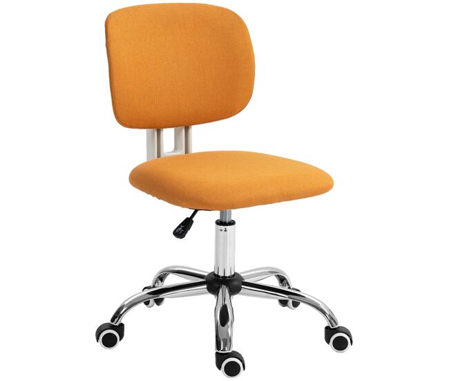 Vinsetto cadeira de escritório sem braços cadeira de escritório giratória estofada em tecido com altura ajustável estilo moderno carga 120 kg 48x53x80-90 cm orange
