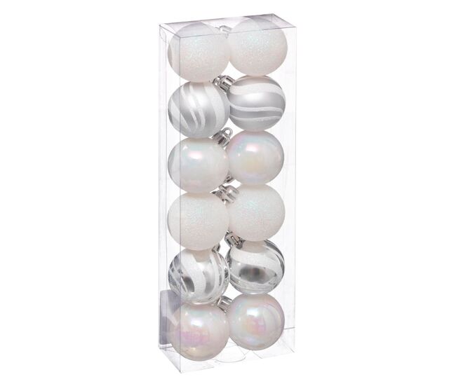 Muitas de 12 bolas de natal de 40 mm. design variado