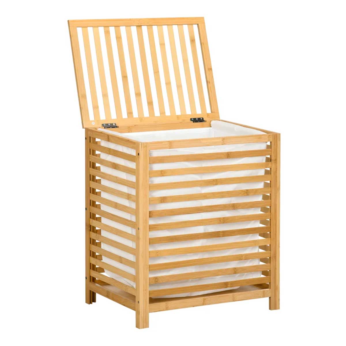 Cesto de Roupa Bambu e Tecido não Tecido HOMCOM