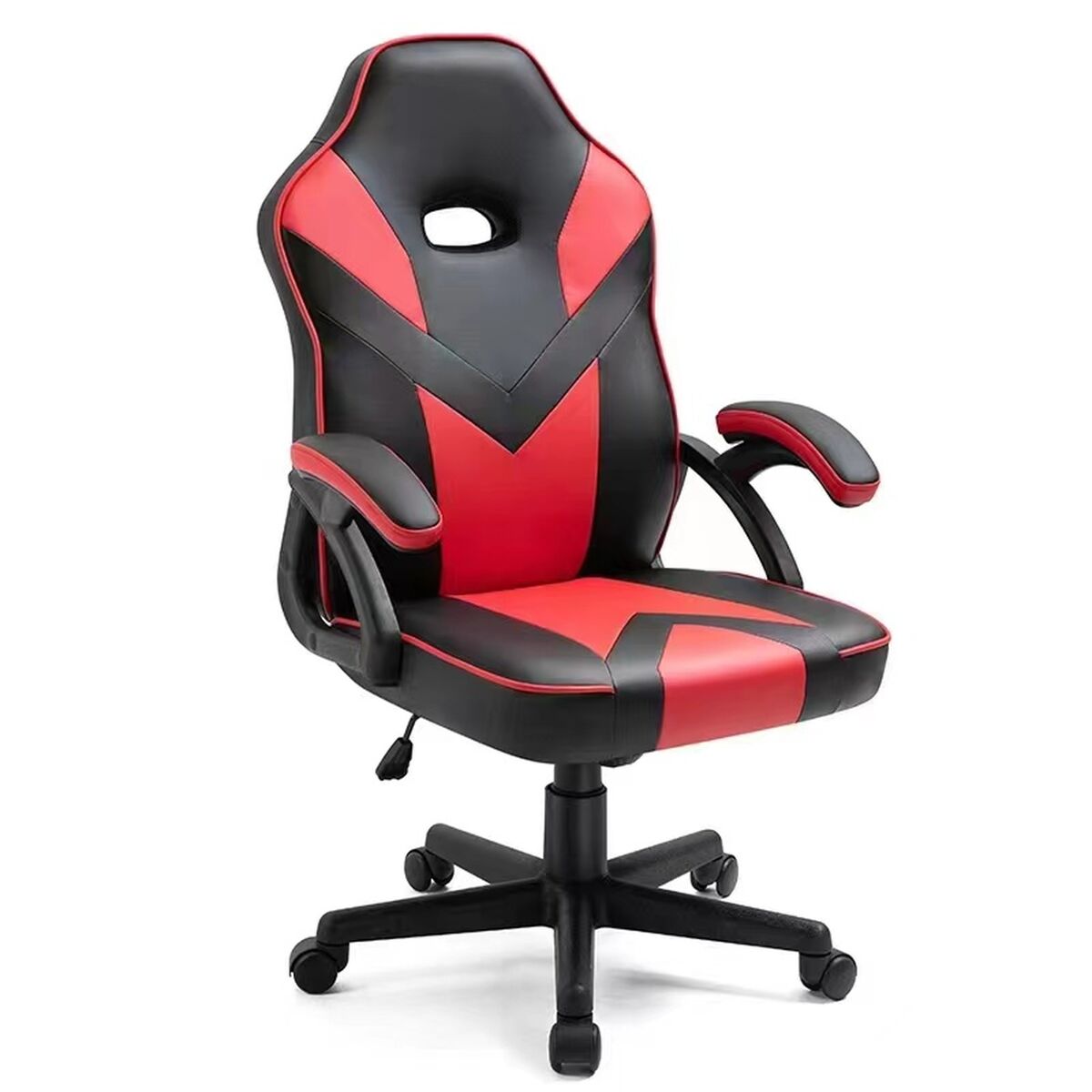 Cadeira de escritório universal para jogos, vermelha, com braços