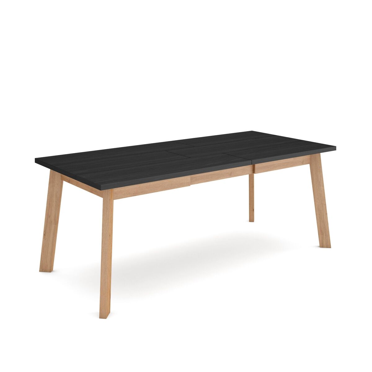 Mesa sala de jantar, mesa cozinha, 194x90x75cm, para 10 pessoas, pés de madeira, preto e carvalho