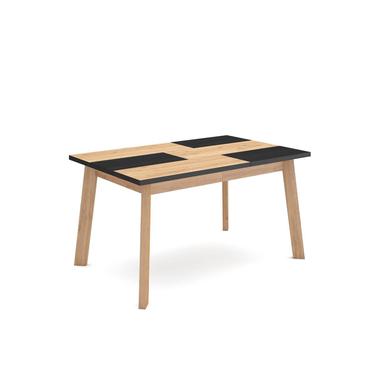 Mesa sala de jantar, mesa cozinha, 140x90x75cm, para 6 pessoas, pés de madeira, carvalho e preto