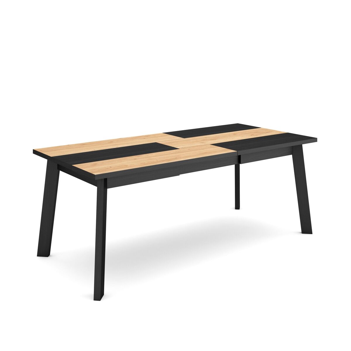 Mesa sala de jantar, mesa cozinha, 194x90x75cm, para 10 pessoas, pés de madeira, carvalho e preto