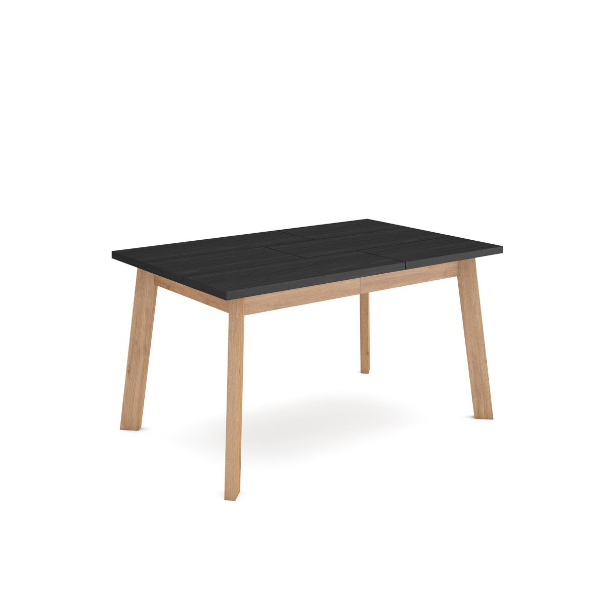 Mesa sala de jantar, mesa cozinha, 140x90x75cm, para 6 pessoas, pés de madeira, carvalho e preto