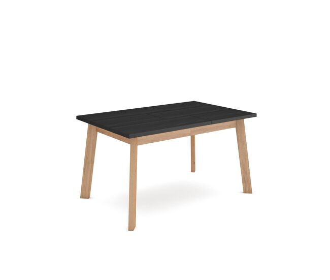 Mesa sala de jantar, mesa cozinha, 140x90x75cm, para 6 pessoas, pés de madeira, carvalho e preto