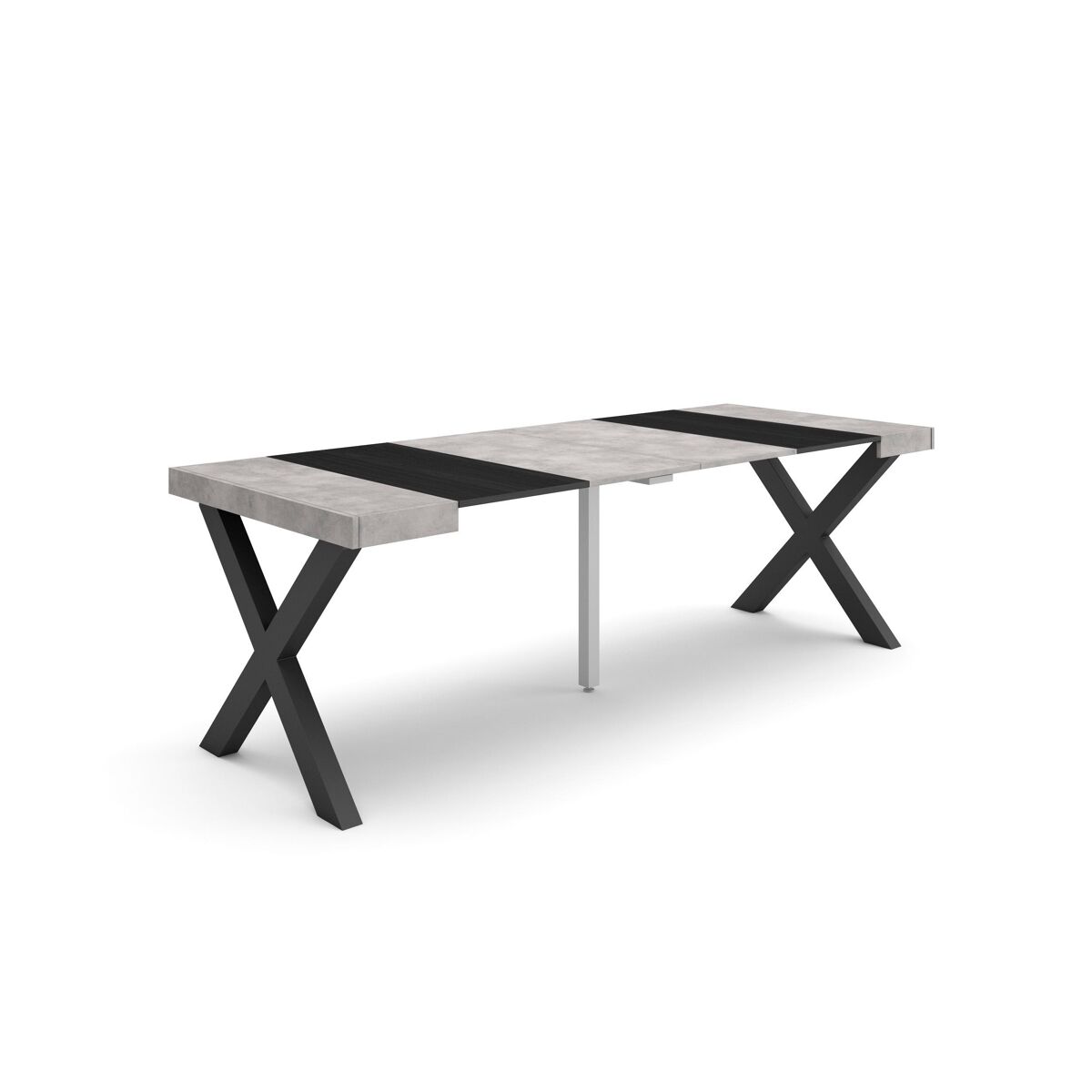 Mesa de consola extensível 90x220 Preto / Cinza