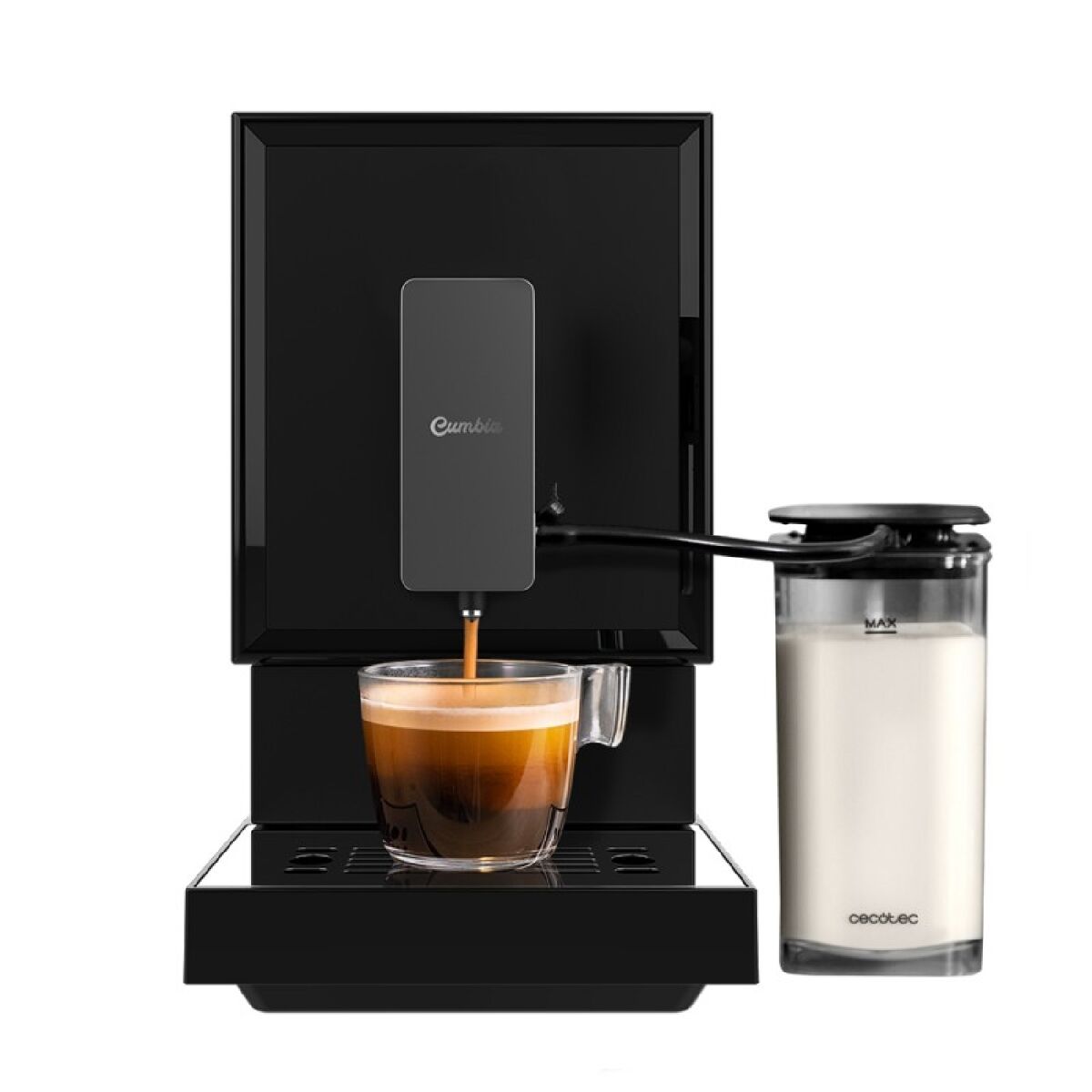 Cecotec máquina de café megautomática com ecrã táctil, tecnologia forcearoma de 19 bares e doseador de leite.
