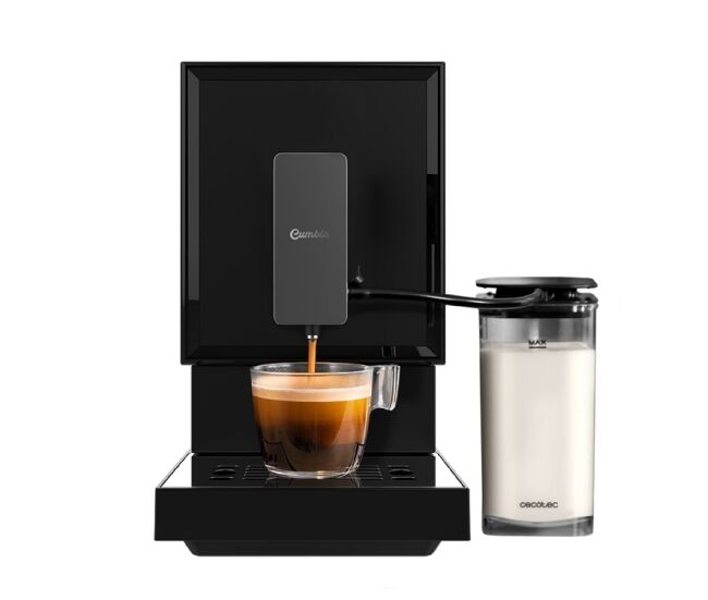 Cecotec máquina de café megautomática com ecrã táctil, tecnologia forcearoma de 19 bares e doseador de leite.