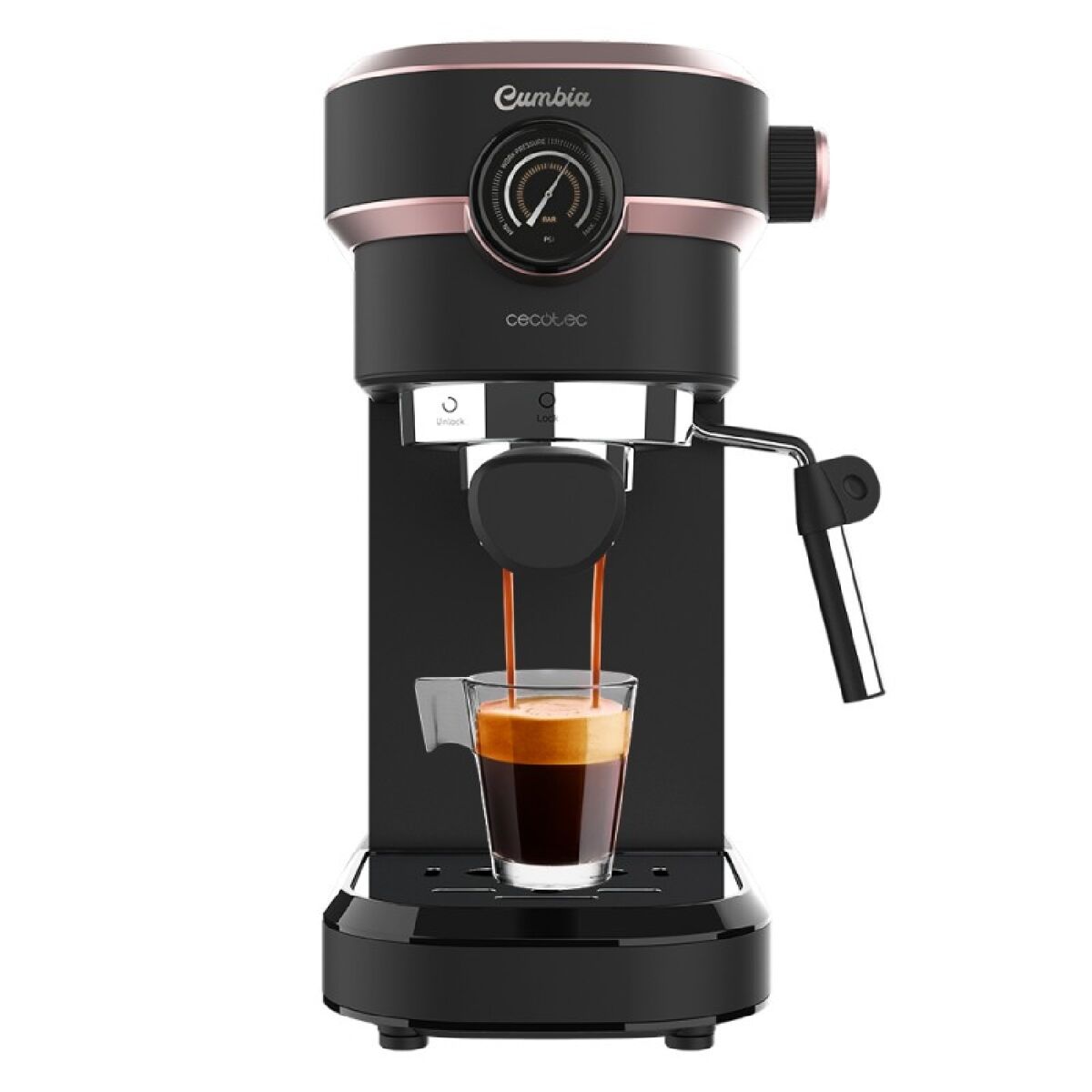 Cecotec máquina de café expresso com 20 bares, thermoblock e vaporizador.