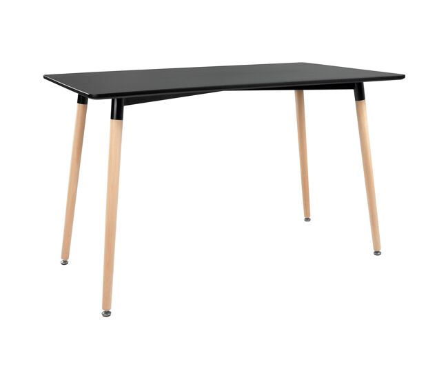 Mesa rectangular 120 × 70cm negra pia