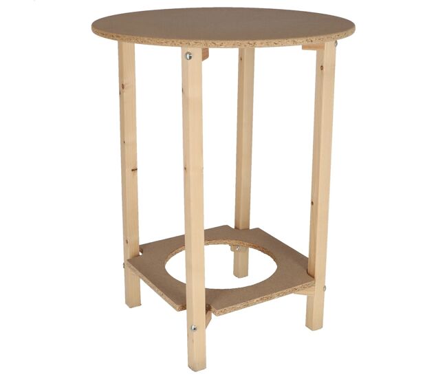 Gazte round table, termine sem barniz, 100x100x75 cm