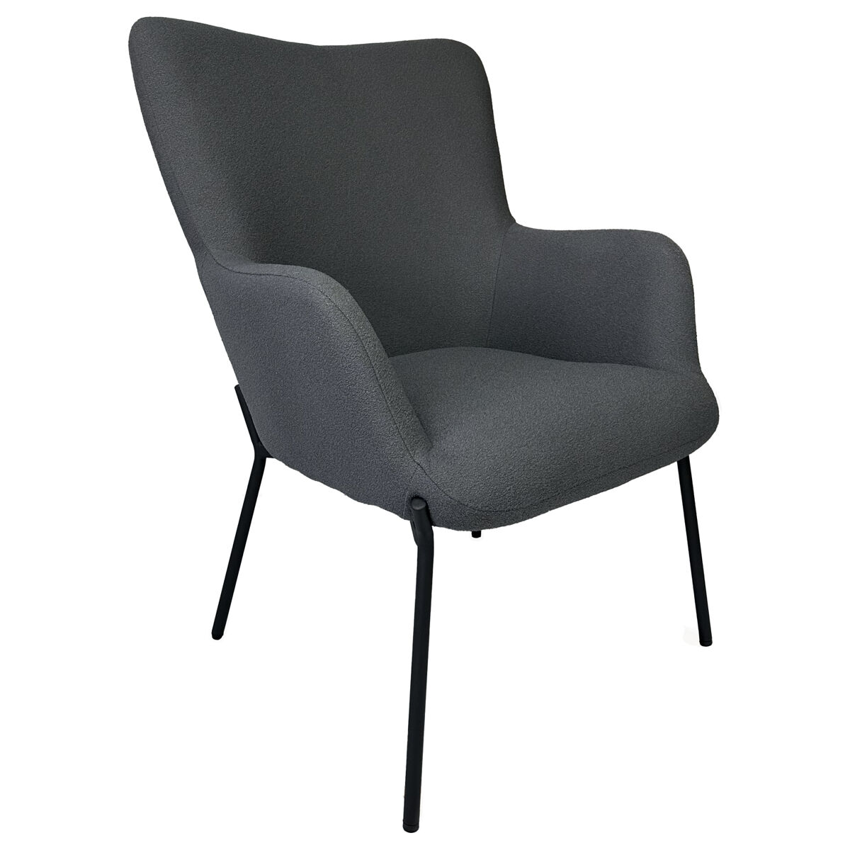 Sillón en tejido bouclé gris eira