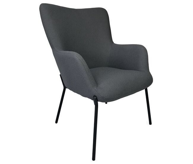 Sillón en tejido bouclé gris eira