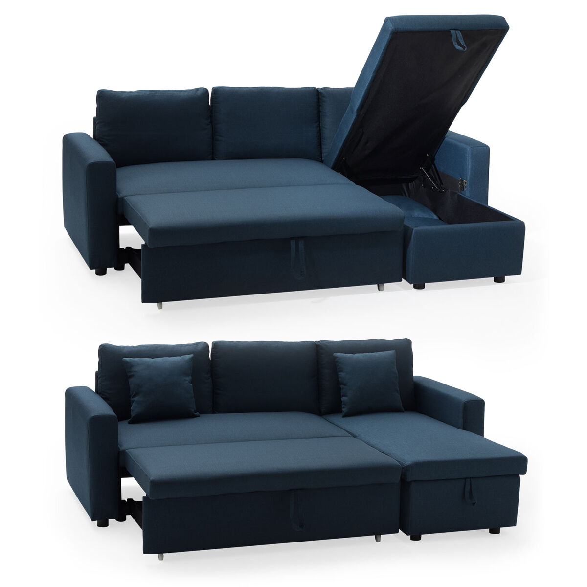 Sofá cama clark 3 plazas color azul