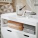 Armário de banho multifunções com 2 portas BZR121-W SoBuy Armário de banho multifunções com 2 portas BZR121-W SoBuy Branco