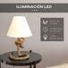 Candeeiro de Mesa Metal e Linho HOMCOM, casa - iluminação Candeeiro de Mesa Metal e Linho HOMCOM, casa - iluminação Cru