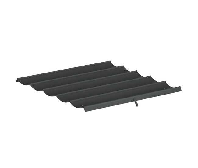 Outsunny cobertura para pérgola 2,5x2,55 m teto de substituição retrátil para pérgola com 10 orifícios de drenagem cinza escuro