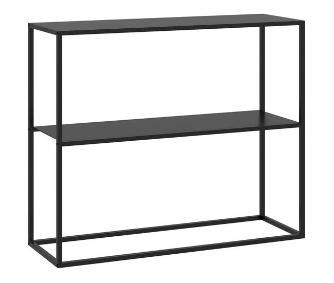 Homcom mesa consola estilo industrial mesa de entrada com prateleira estrutura de aço e desenho anti-tombo móvel de entrada para sala de estar