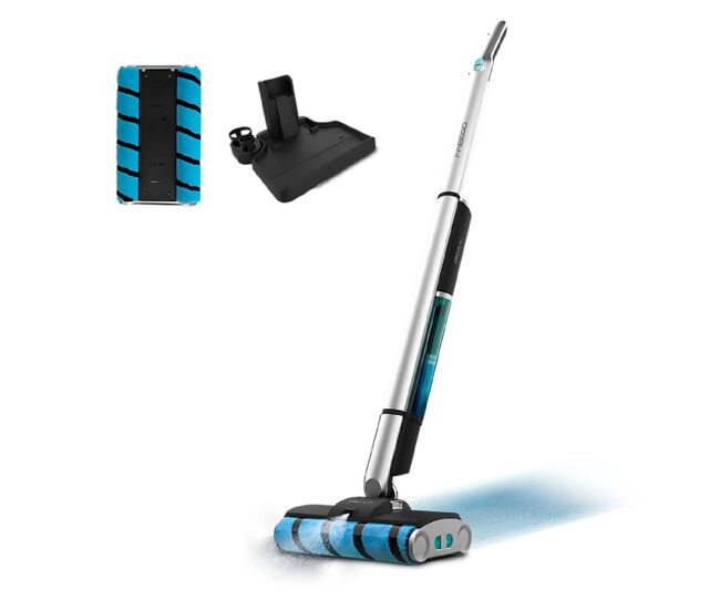 Cecotec esfregona électrique freego wash twice spray. 40 minutos de autonomia. dupla escova rotativa. depósito de água limpa de